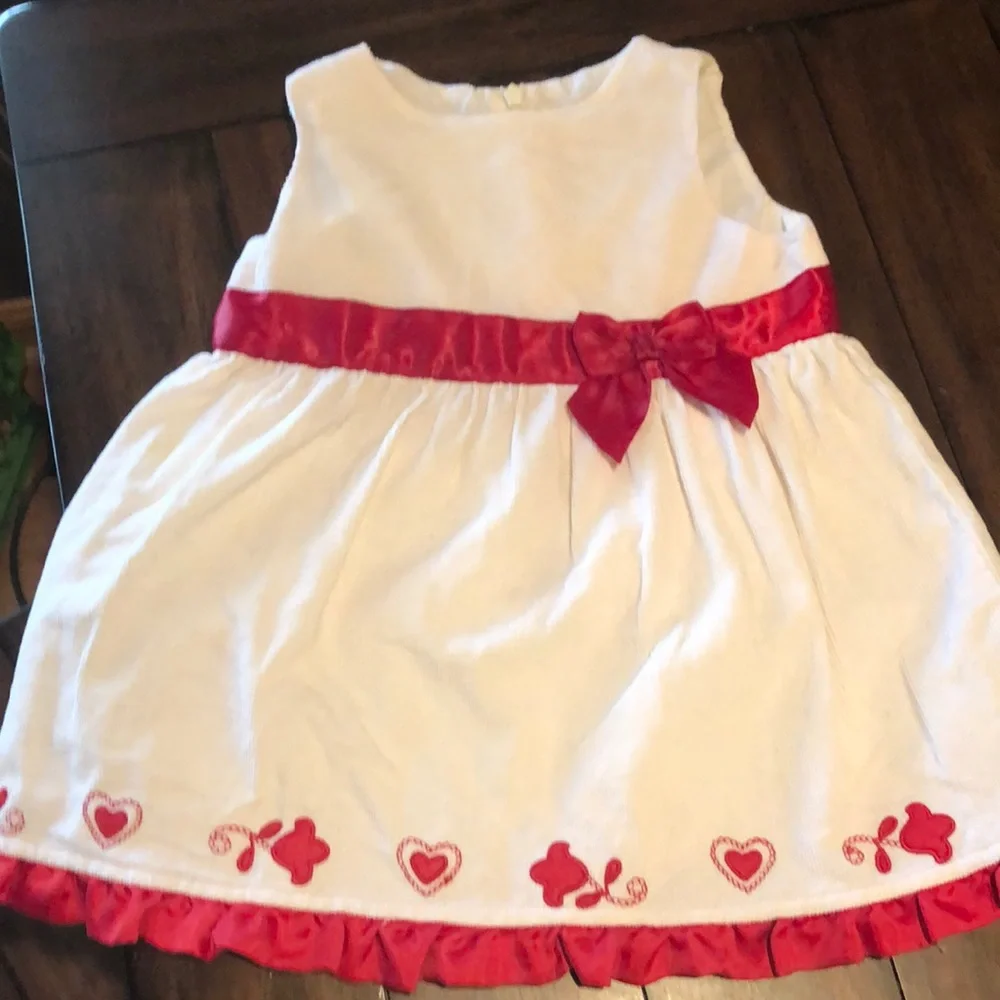 Hanna Andersson Cream and Red Corduroy Dress